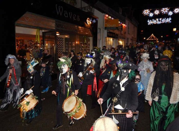 The Penzance Montol mob in the 21st century (photo John Steadman)